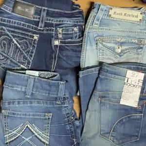 Joe's jeans, Rocker revival jeans, 28 Selena, Ariat Real denim 27 and miss me 26